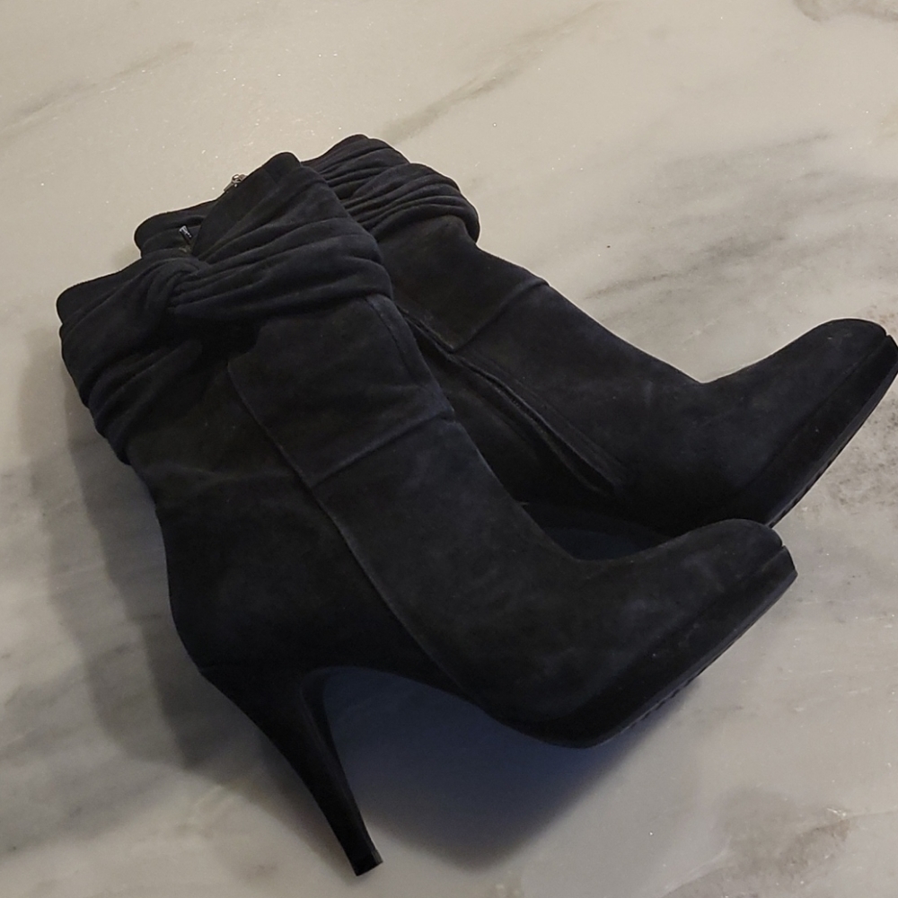 Geox black suede platform boots, size 41